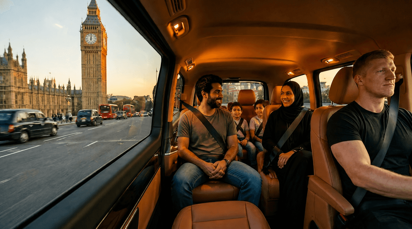 Airport Transfer — family interior with driver
