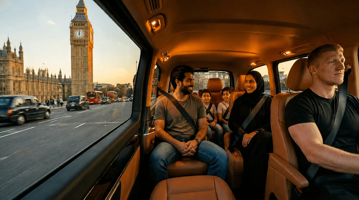 Airport Transfer — family interior with driver