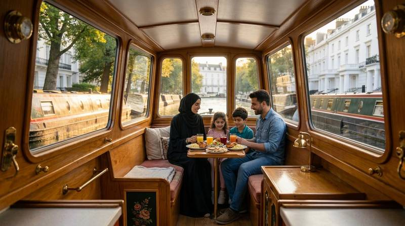Private Canal Cruise — family dining on board