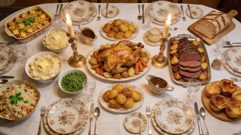British Dinner — traditional English table